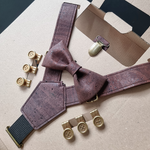 GIFT SET "Deluxe": bow tie + braces + clip buttons - "brown"