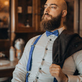 GIFT SET "Deluxe": bow tie + braces + clip buttons - "blue"