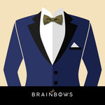 royal blue suit with olive green bow tie