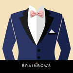 royal blue suit and pink bow tie