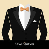 black tux with cork bow tie with silver bling