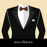 black tuxedo with dark brown bowtie