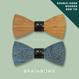 double sided wooden cork bow tie