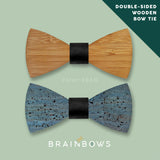 double sided wooden cork bow tie