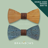 double sided wooden cork bow tie