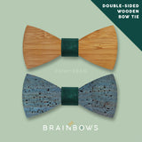 double sided wooden cork bow tie