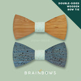 bamboo wooden bow tie with cork fabric