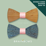 double sided wooden cork bow tie