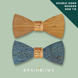 bamboo wooden bow tie with cork fabric