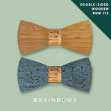 bamboo wooden bow tie with cork fabric