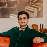man with natural cork bow tie