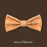 bamboo and silver cork bow tie