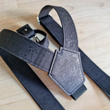 black cork fabric braces handmade