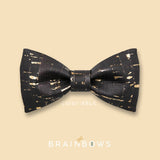 black and gold cork bow tie