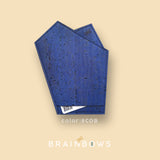 cobalt blue pocket square and cardholder made from cork