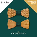bamboo wooden bow tie with chevron pattern