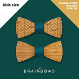 bamboo wooden bow tie with chevron pattern