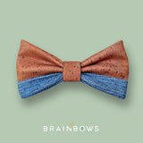 cognac cork and upcycled jeans bow tie