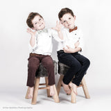 cute boys with mint and cognac cork bow tie