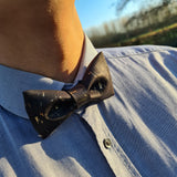 black and gold cork bow tie
