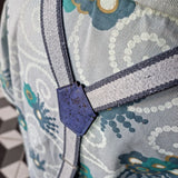 handmade braces in blue jeans and cork fabric