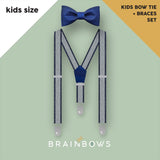 Set bow tie + braces - "The original" + "The blue prince"- kids size