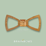 bamboo wooden bow tie with cork fabric