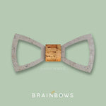 open wooden bow tie with cork fabric