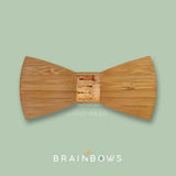 bamboo wooden bow tie with cork fabric core