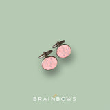 stainless steel cufflinks with pink cork