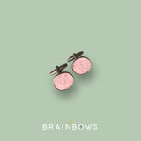 stainless steel cufflinks with pink cork