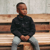 boy with black bow tie