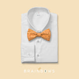 natural cork bow tie on a white dress shirt