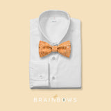 natural cork bow tie on a white dress shirt