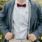 red bow tie for kids and suspenders