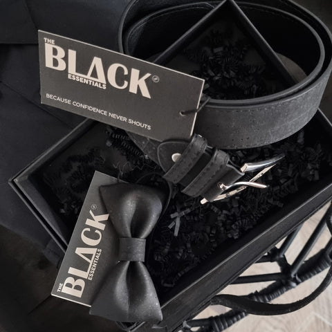 Black Essentials - Gift set - Hipbow Black ("The 007") + Classic Cork Belt