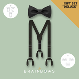GIFT SET "Deluxe": bow tie + braces + clip buttons - "black"