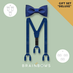 GIFT SET "Deluxe": bow tie + braces + clip buttons - "blue"