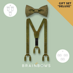 GIFT SET "Deluxe": bow tie + braces + clip buttons - "green"
