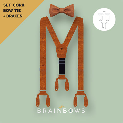 Set of Cork braces deluxe + Hipbow "The Cognac"