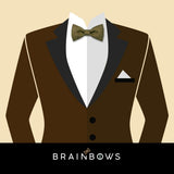 olive green bow tie and dark brown suit