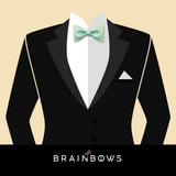 black tux with mint bow tie