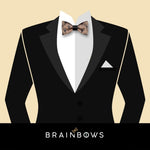 black suit with art deco inspired bow tie