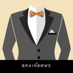 grey tuxedo with natural cork bow tie