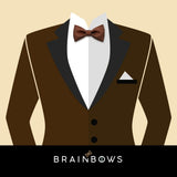 dark brown suit with chocolate brown bow tie
