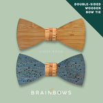 double sided wooden cork bow tie