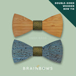 bamboo wooden bow tie with cork fabric