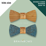 bamboo wooden bow tie with cork fabric for kids
