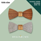 wooden bow tie with cork fabric kids size