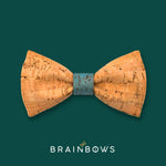 bamboo cork bow tie with denim blue core